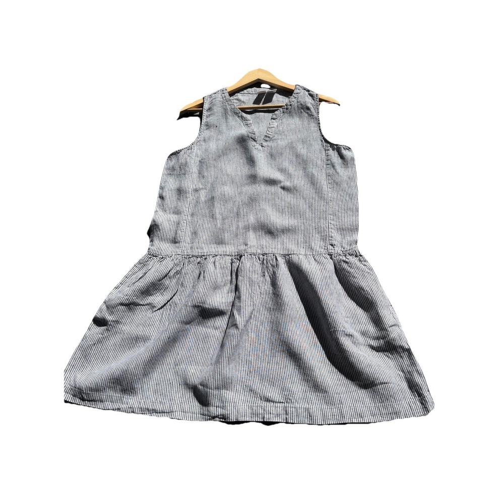 Artisan NY | 100% Linen Stripe Drop Waist Dress Women's Size Medium Summer